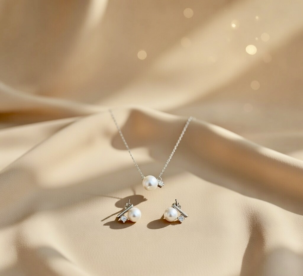 Pearl & Stone Pendant Set