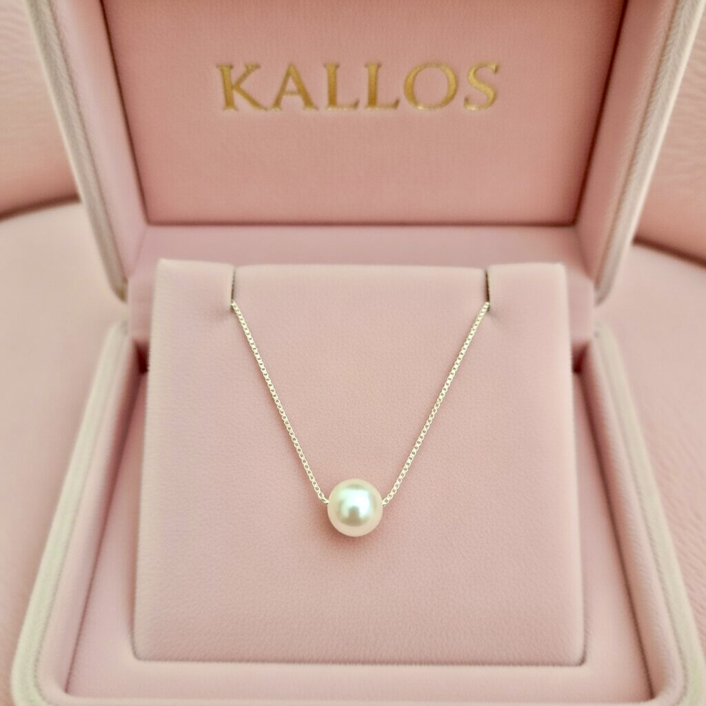 Pearl Necklace on Silver Chain