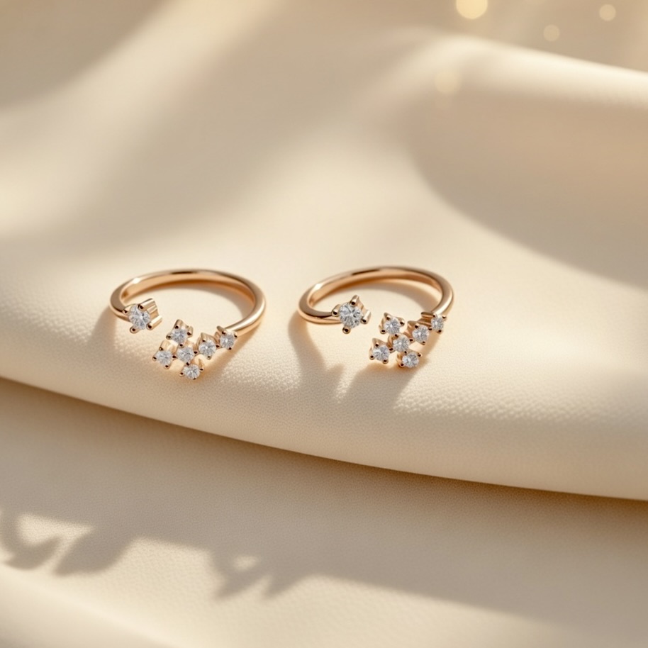 Gold Stone Adjustable Toe Ring