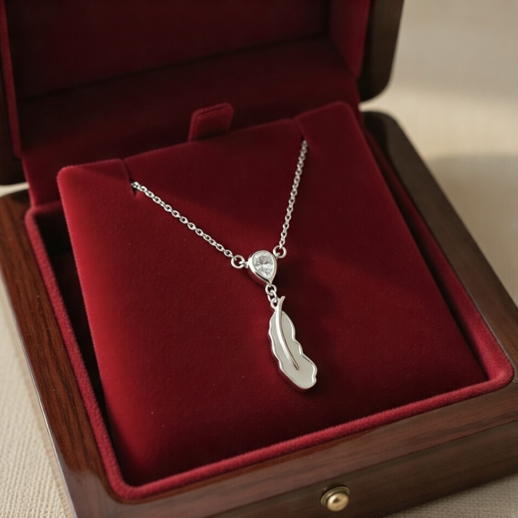 Silver Leaf Charm Necklace