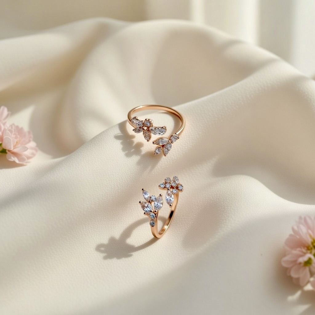 Adjustable Gold Flower Toe Rings