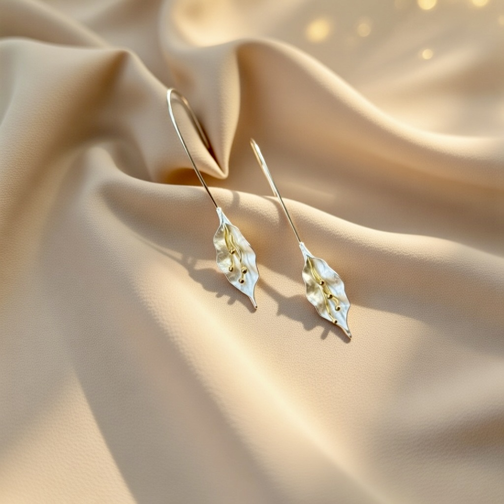 Gold Leaf Drop Earrings