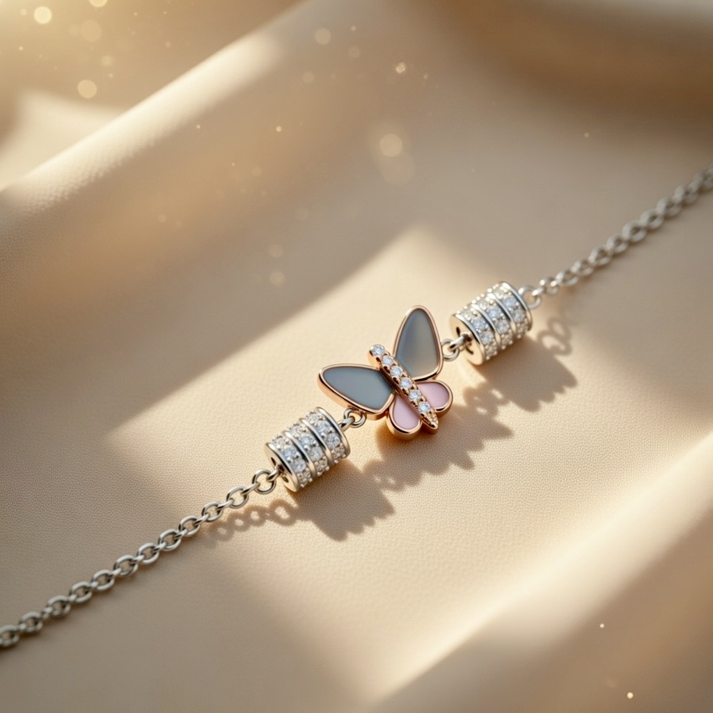 Dainty Butterfly Silver Bracelet