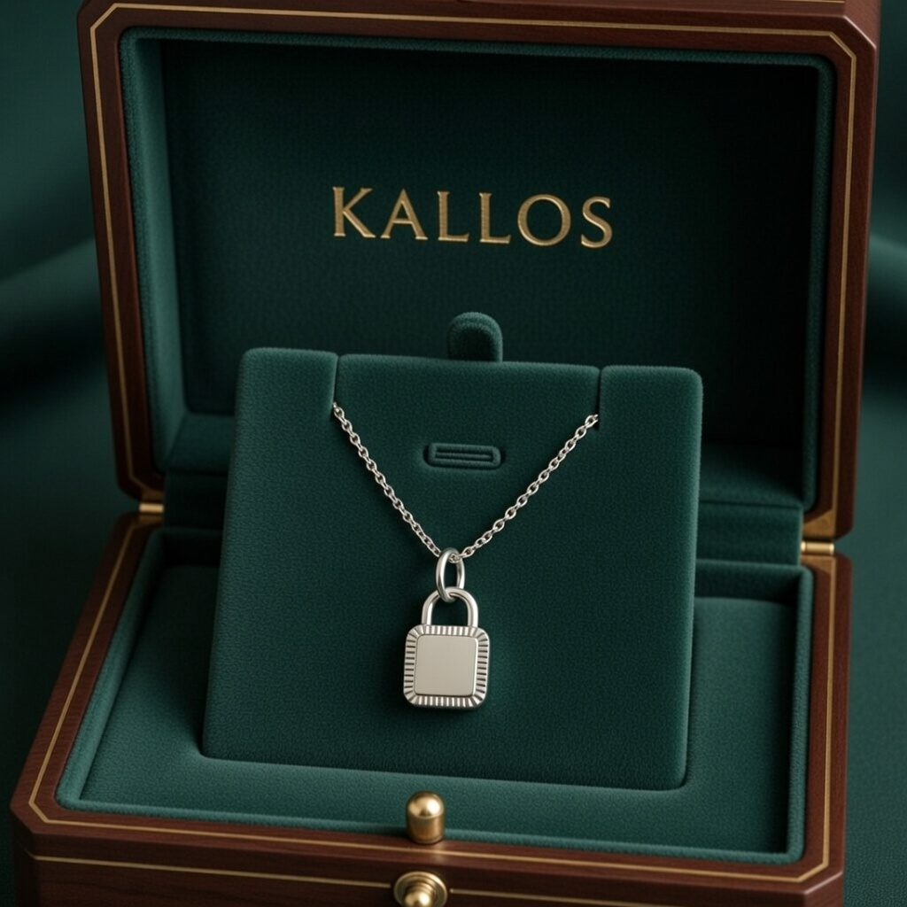 Silver Lock Pendant Necklace