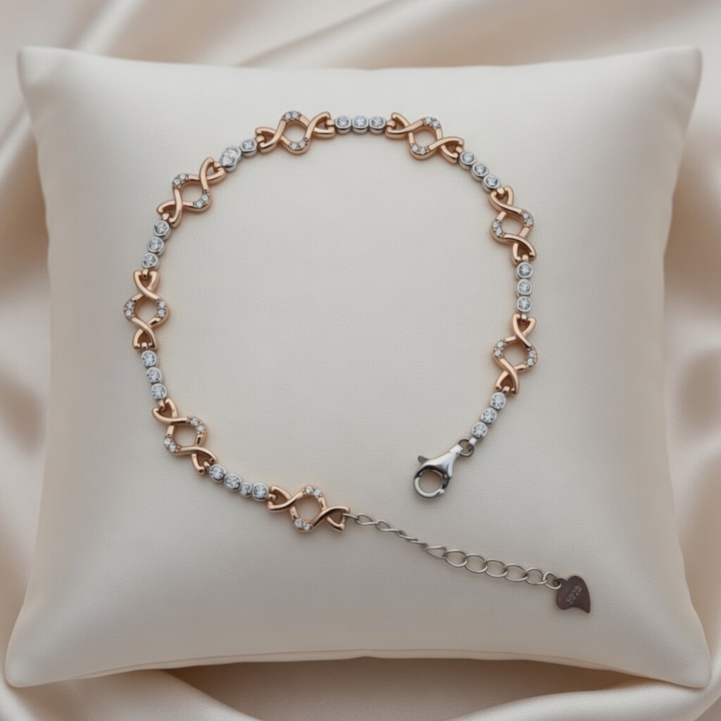 Silver Bracelet with Floral Charm