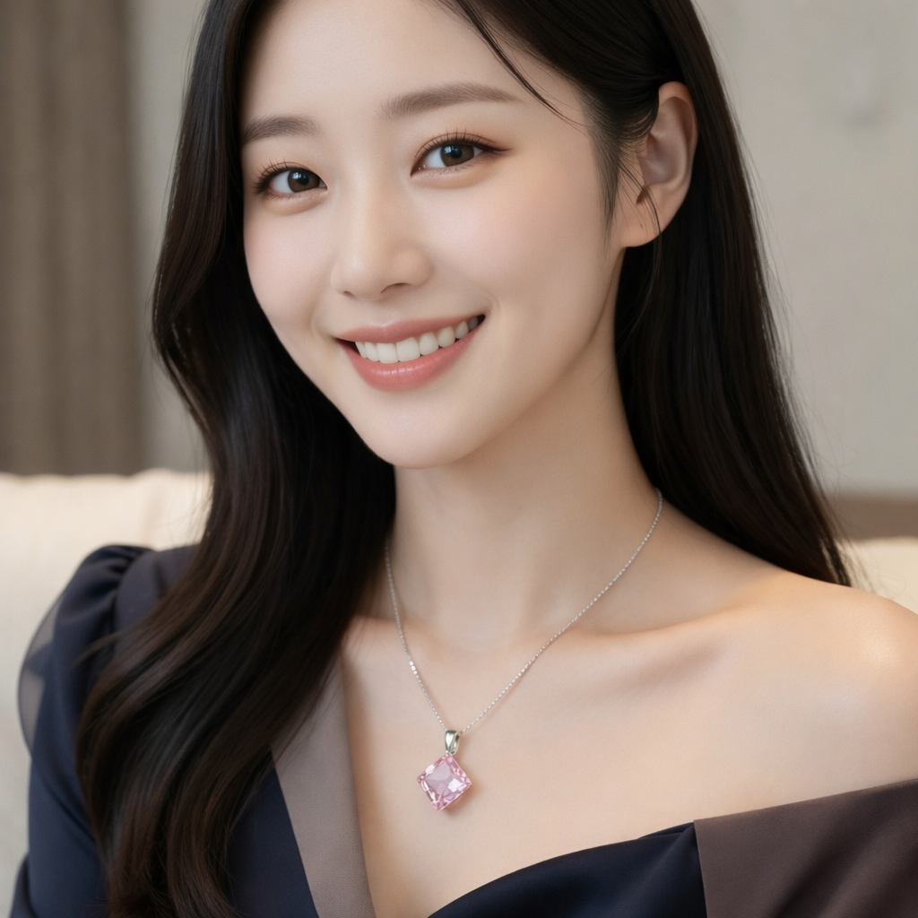 Pink Crystal Pendant Necklace