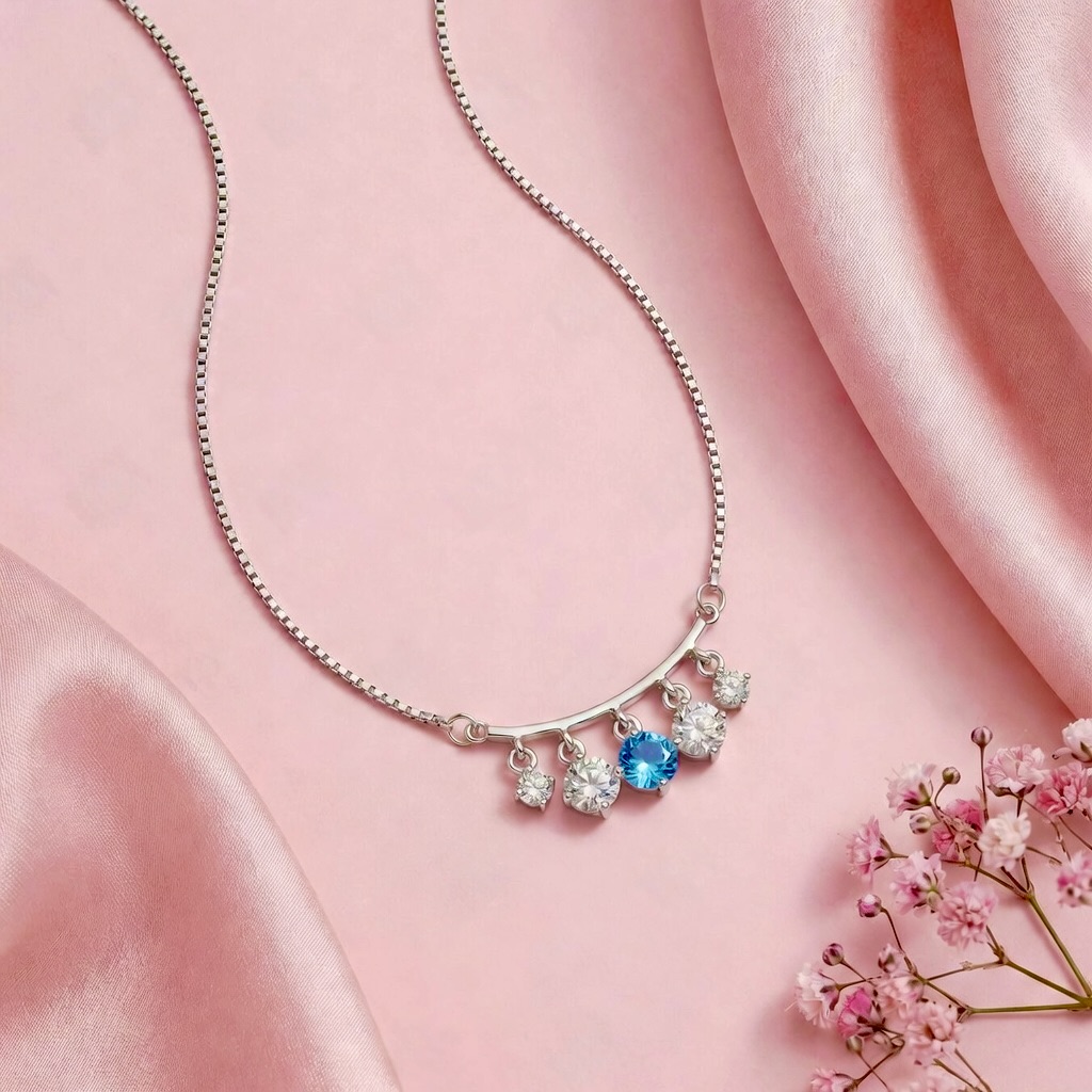 Gemstone Drop Bar Necklace