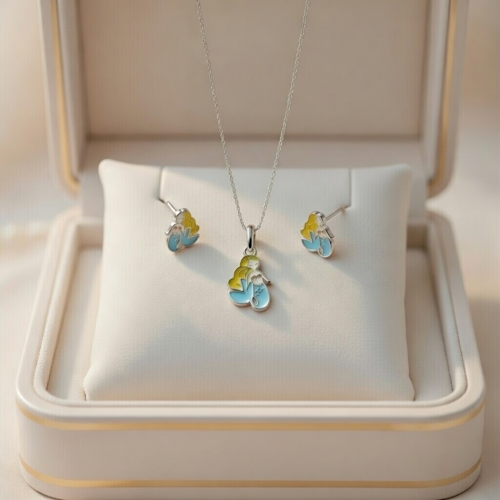 Mermaid Necklace and Earrings Set - Image 3