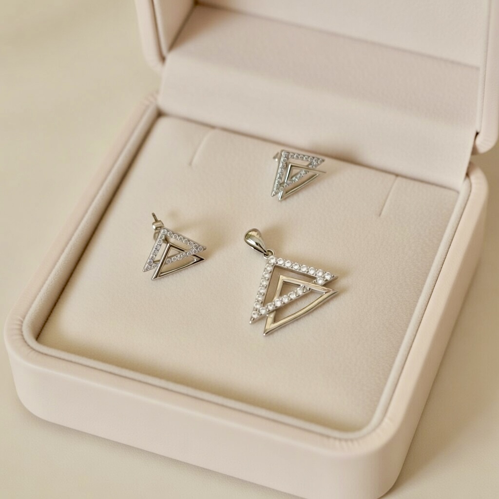 Elegant Triangle Crystal Set
