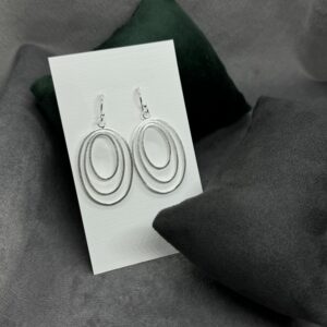 Oval Layered Hoop Earrings - Image 2