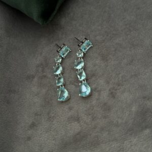 Aqua Gemstone Drop Earrings