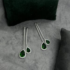 Emerald Teardrop Drop Earrings