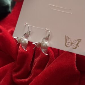 Floral Pearl Drop Earrings - Image 3