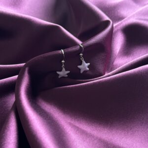 Silver Star Dangle Earrings - Image 2