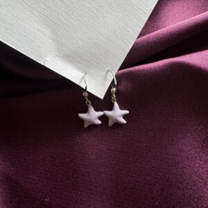 Silver Star Dangle Earrings - Image 3