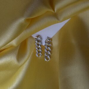 Crystal Chain Drop Earrings - Image 3