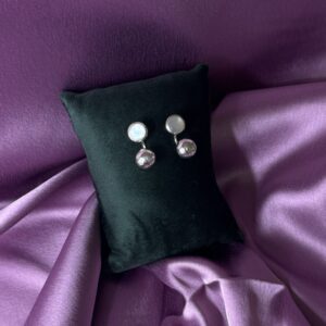 Silver Round Minimalist Cufflinks - Image 3