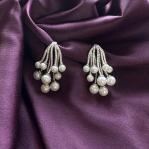 Pearl Cluster Drop Earrings