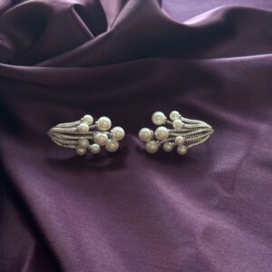 Pearl Cluster Drop Earrings - Image 3