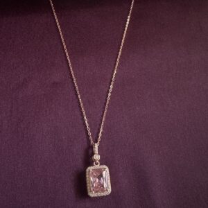 Blush Charm Rectangle Pendant - Image 3