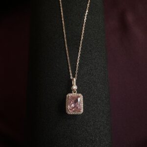 Blush Charm Rectangle Pendant - Image 2