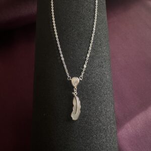 Silver Leaf Charm Necklace - Image 3