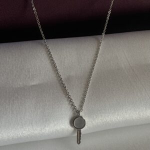 Silver Key Pendant Necklace - Image 2