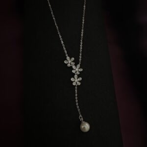 Floral Pearl Chain Necklace - Image 2