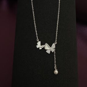 Butterfly and Pearl Drop Pendant - Image 3