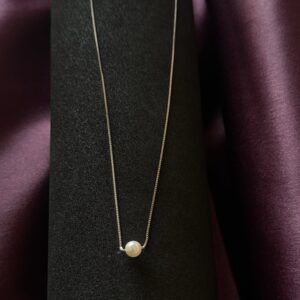 Simple Pearl Chain Necklace - Image 2