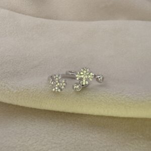 Single Stone Flower Toe Ring - Image 3