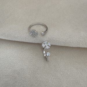 Single Stone Flower Toe Ring - Image 2