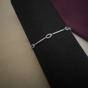 Vibrant Gemstone Silver Bracelet - Image 3