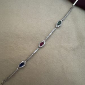 Vibrant Gemstone Silver Bracelet