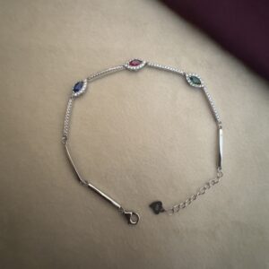 Vibrant Gemstone Silver Bracelet - Image 2