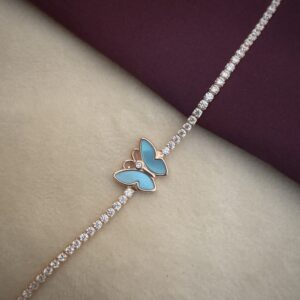 Turquoise Butterfly Tennis Bracelet