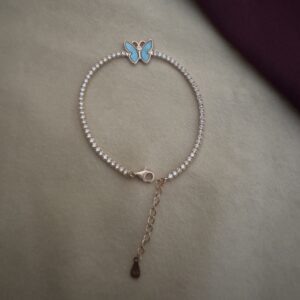 Turquoise Butterfly Tennis Bracelet - Image 2