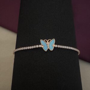 Turquoise Butterfly Tennis Bracelet - Image 3