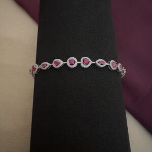 Ruby Teardrop Halo Bracelet - Image 3