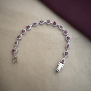 Ruby Teardrop Halo Bracelet - Image 2