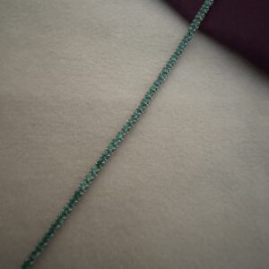 Sleek Green Gem Silver Bracelet