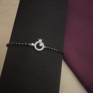 Sparkling Charm Black Bead Bracelet - Image 2