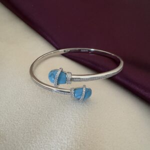 Turquoise Charm Silver Bracelet - Image 3