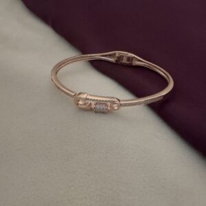 Rose Gold Pavé Clasp Bangle - Image 3