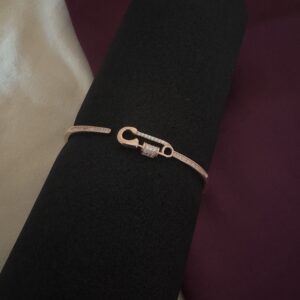 Rose Gold Pavé Clasp Bangle - Image 2