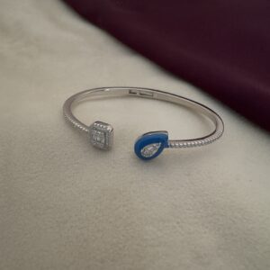 Silver Bangle with Sparkling Charms - Image 3