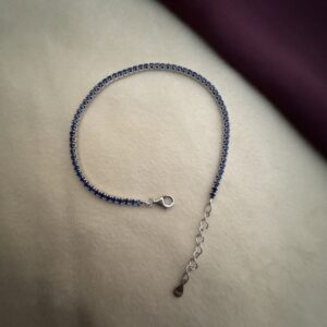 Silver Bracelet with Blue Gems - Image 3