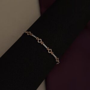 Silver Bracelet with Floral Charm - Image 3