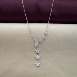 Silver Necklace with Star Charms - Image 2