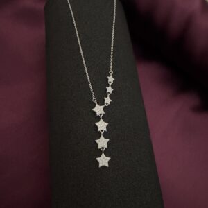 Silver Necklace with Star Charms - Image 3